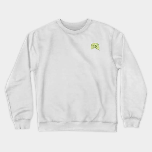 Pothos Marble Queen Leaf Crewneck Sweatshirt by Khotekmei